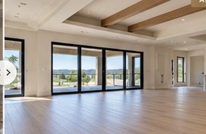 Illustrative empty luxury home interior after construction cleaning